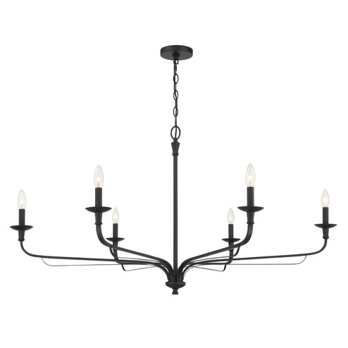 Velena Six Light Chandelier in Dark Matte Black (7|3826899)