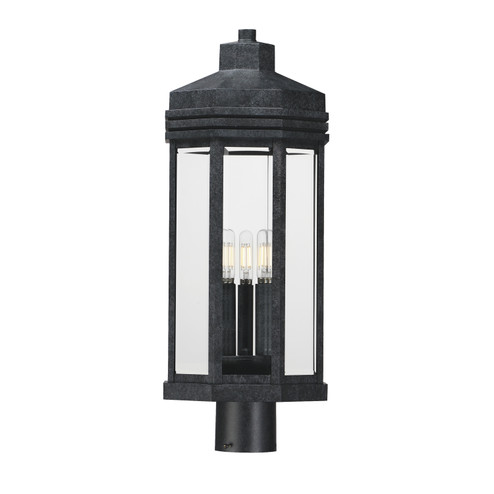 Wright Three Light Outdoor Post Lantern in Black Patina (16|30220CLBKP)