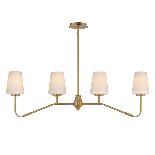 Durham Four Light Linear Chandelier in Natural Aged Brass (16|12697WTNAB)