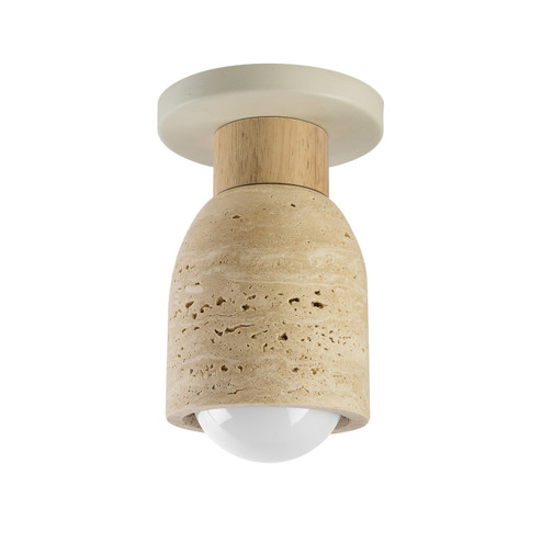 Pompeii One Light Flush Mount in Travertine / Oyster (16|10629TVOY)