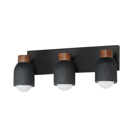 Pompeii Three Light Bath Vanity in Lava / Black (16|10623LVBK)