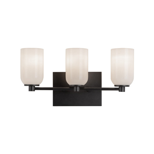 Nola Three Light Vanity in Black/Glossy Opal Glass (347|VL57718BKGO)