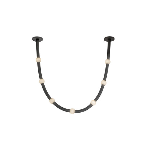 Corda LED Pendant in Black/Opal Glass (347|PD39307BKOPUNVRT)