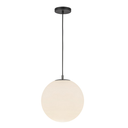 Marco One Light Pendant in Black/Opal Glass (347|PD34612BKOP)