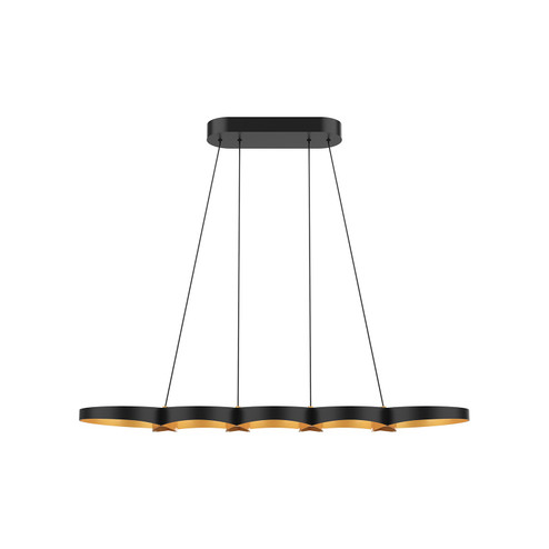 Maestro LED Linear Pendant in Black/Gold (347|LP90838BKGDUNV)
