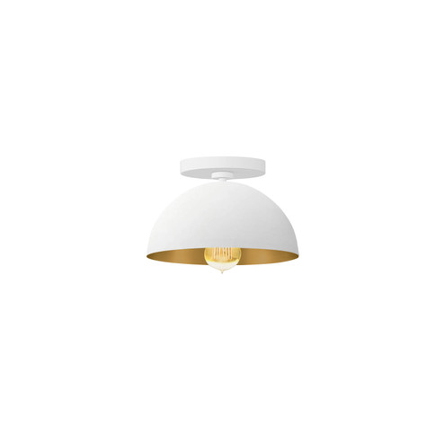 One Light Semi-Flush Mount in Matte White w/ Champagne Gold (102|NSH9849MTGD)