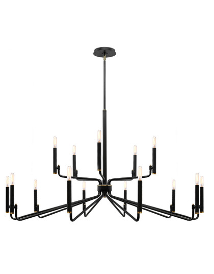 15 Light Chandelier in Matte Black w/ Brass (102|NSH8185MBBR)