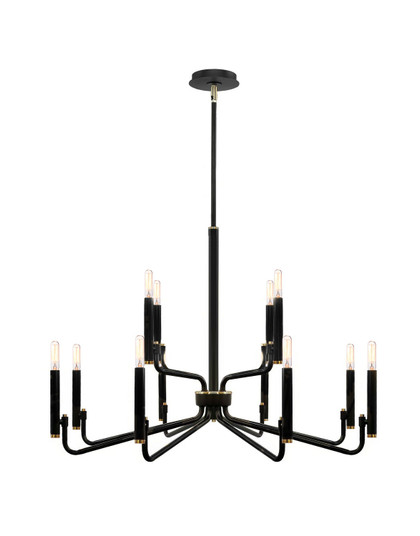 12 Light Chandelier in Matte Black w/ Brass (102|NSH8184MBBR)