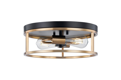 Two Light Flush-Mount in Matte Black Canopy w/ Brass (102|NSH4483MBBR)