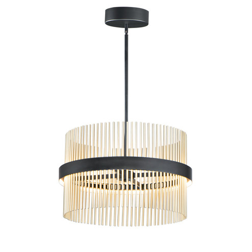 Chimes 5CCT LED Pendant in Black / Satin Brass (86|E34255BKSBR)