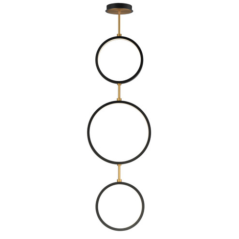 Hoopla LED Pendant in Black / Gold (86|E24321BKGLD)