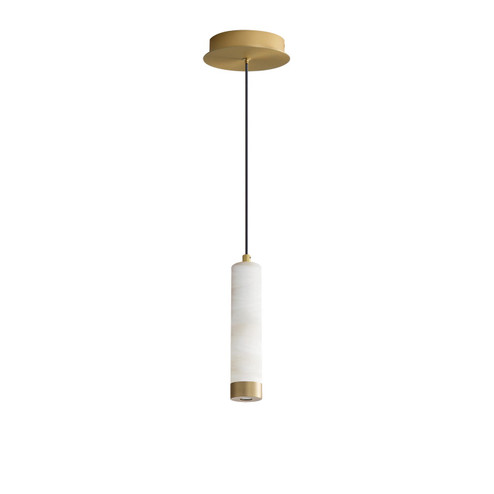 Aragon LED Pendant in White Alabaster / Gold (86|E11202WAGLD)