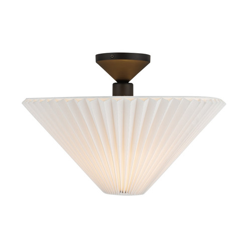 Bridgette One Light Semi-Flush Mount in Matte Black/Folded White (452|SF497016MBFW)