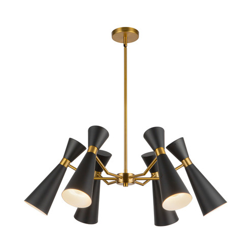 Blake Six Light Chandelier in Matte Black/Aged Gold (452|CH574632MBAG)