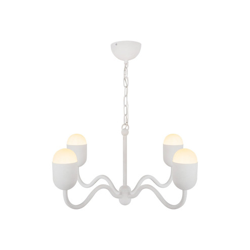 Effie Four Light Chandelier in Antique White/Opal Glass (452|CH558427AWOP)