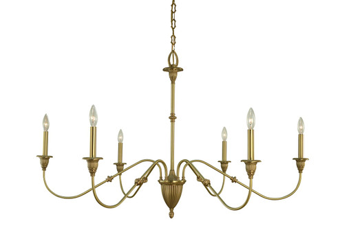Hinsdale Six Light Chandelier in Brushed Brass (8|5932BR)