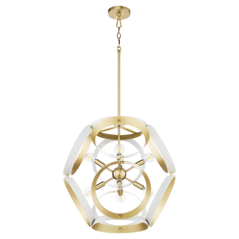 Domain Eight Light Pendant in Studio White|Aged Brass (19|86580880)