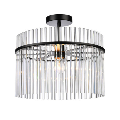 Ava One Light Semi Flush Mount in Black (78|AC12081BK)