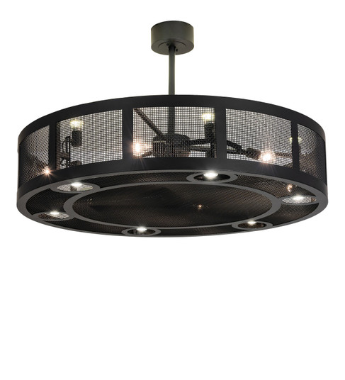 Paloma Golpe 12 Light Chandel-Air in Satin Black Wrought Iron (57|281877)