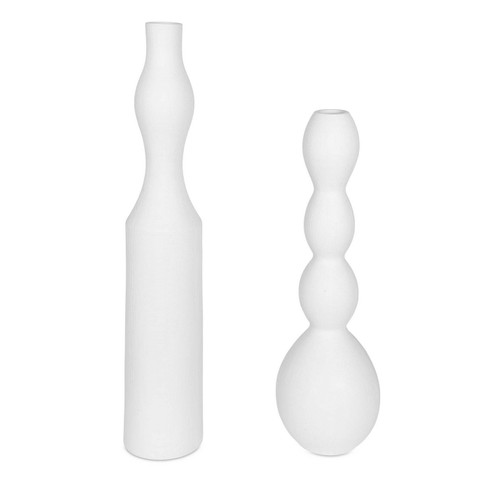 Forma Vases, Set/2 in White Ceramic (52|18219)