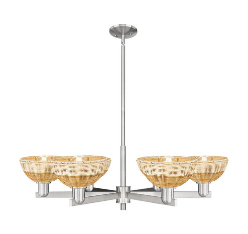 Arcadia Six Light Chandelier in Satin Nickel (405|7166CRSNNBD275NAT)