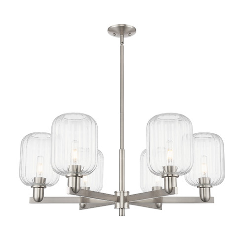 Arcadia Six Light Chandelier in Satin Nickel (405|7166CRSNG4607CL)