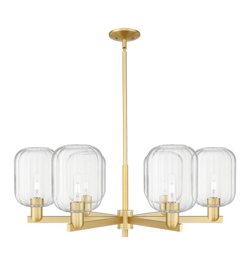 Arcadia Six Light Chandelier in Satin Gold (405|7166CRSGG4607CL)