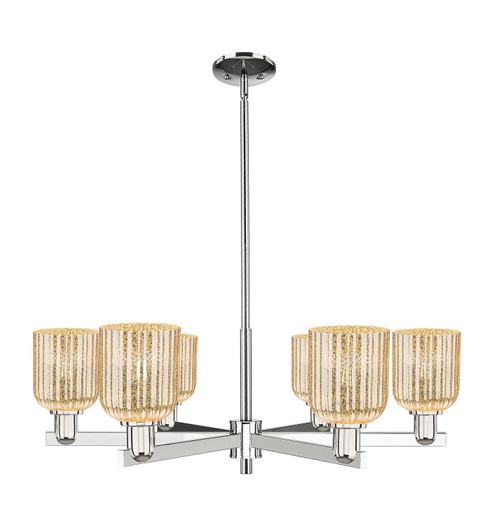 Arcadia Six Light Chandelier in Polished Nickel (405|7166CRPNG5595ME)