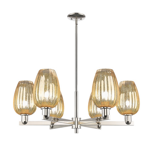 Arcadia Six Light Chandelier in Polished Nickel (405|7166CRPNG4576ME)