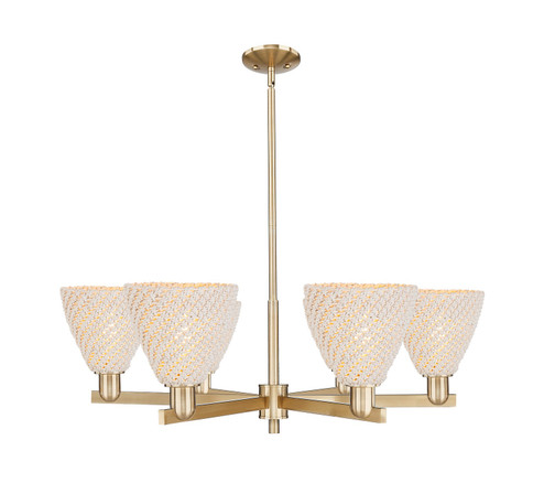 Arcadia Six Light Chandelier in Champagne Bronze (405|7166CRCBNBD75NAT)