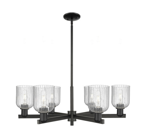 Arcadia Six Light Chandelier in Matte Black (405|7166CRBKG5595SDY)