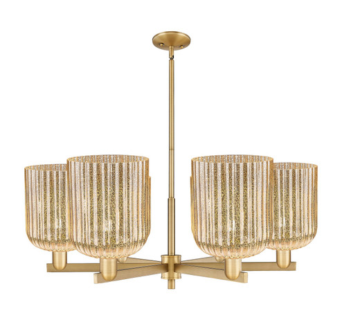 Arcadia Six Light Chandelier in Brushed Brass (405|7166CRBBG5598ME)
