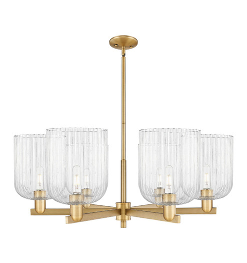 Arcadia Six Light Chandelier in Brushed Brass (405|7166CRBBG5598CL)