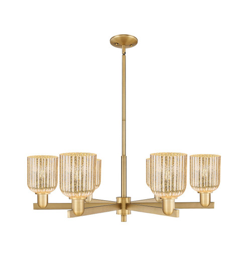 Arcadia Six Light Chandelier in Brushed Brass (405|7166CRBBG5595ME)