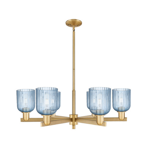 Arcadia Six Light Chandelier in Brushed Brass (405|7166CRBBG5595BL)