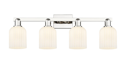 Arcadia Four Light Bath Vanity in Polished Nickel (405|7164WPNG5595GWH)