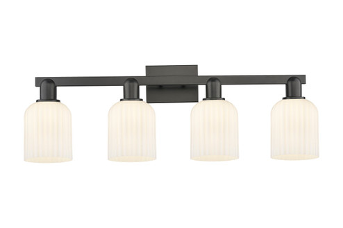 Arcadia Four Light Bath Vanity in Matte Black (405|7164WBKG5595GWH)