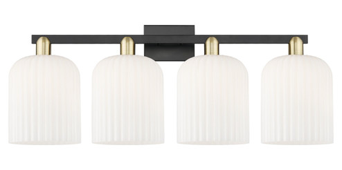 Arcadia Four Light Bath Vanity in Black Antique Brass (405|7164WBABG5598GWH)