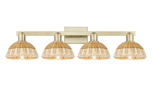 Arcadia Four Light Bath Vanity in Antique Brass (405|7164WABNBD275NAT)
