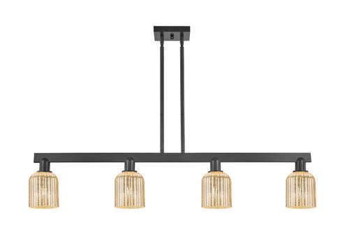 Arcadia Four Light Island Pendant in Matte Black (405|7164IBKG5595ME)