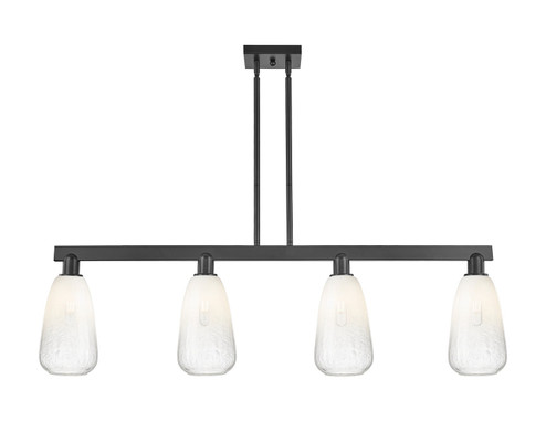Arcadia Four Light Island Pendant in Matte Black (405|7164IBKG4806OP)