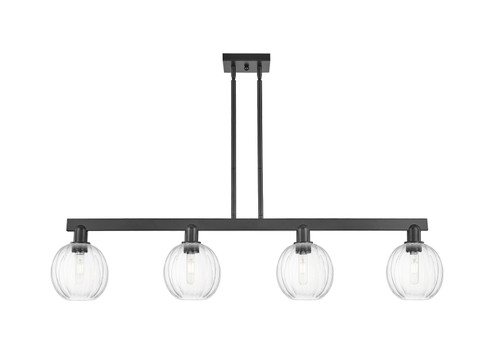 Arcadia Four Light Island Pendant in Matte Black (405|7164IBKG4587CL)