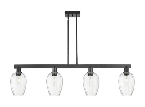 Arcadia Four Light Island Pendant in Matte Black (405|7164IBKG4576CL)
