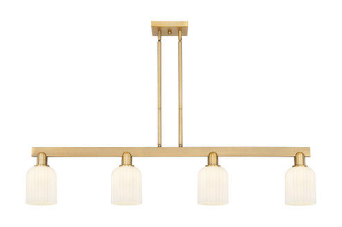 Arcadia Four Light Island Pendant in Brushed Brass (405|7164IBBG5595GWH)