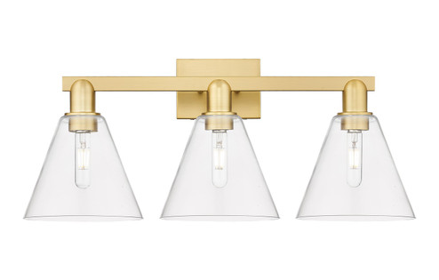 Arcadia Three Light Bath Vanity in Satin Gold (405|7163WSGGBC82)