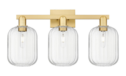 Arcadia Three Light Bath Vanity in Satin Gold (405|7163WSGG4607CL)