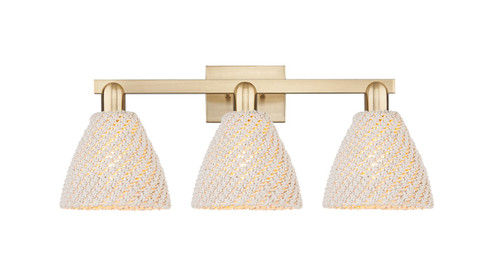 Arcadia Three Light Bath Vanity in Champagne Bronze (405|7163WCBNBD75NAT)