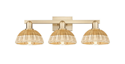 Arcadia Three Light Bath Vanity in Champagne Bronze (405|7163WCBNBD275NAT)