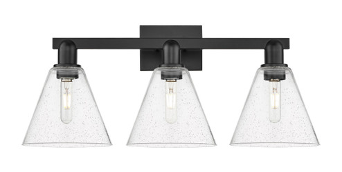 Arcadia Three Light Bath Vanity in Matte Black (405|7163WBKGBC84)