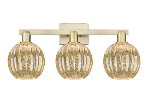 Arcadia Three Light Bath Vanity in Antique Brass (405|7163WABG4587ME)